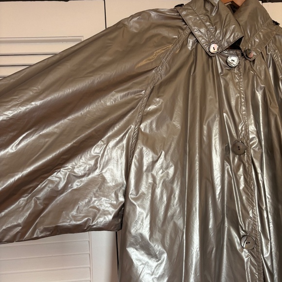 RARE MNZ Maryam Nassir Zadeh Felix Silver Shiny Jacket w Hidden Hood Medium 6 - Picture 9 of 12